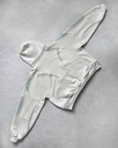 Sweat-shirts à capuche surdimensionnés de luxe pour hommes, en coton de haute qualité, avec impression en relief, épaules tombantes, coupe ample - Product Image 2