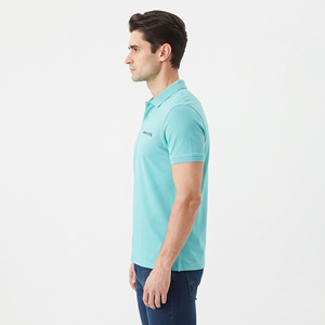 Polo à manches courtes pour homme, col à revers, boutons, t-shirt d'été, couleur unie, extensible, confortable, t-shirt décontracté pour homme - Product Image 2