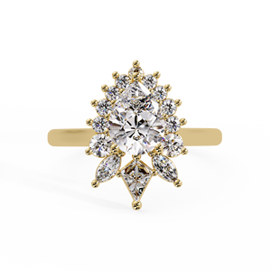 Unique Kite Shape Cluster <b>Ring</b> Pear Cut Lab Grown Diamond Engagement <b>Rings</b> 18K Solid <b>Gold</b> Elegant Fine Jewelry Anniversary <b>Rings</b> - Product Image 4