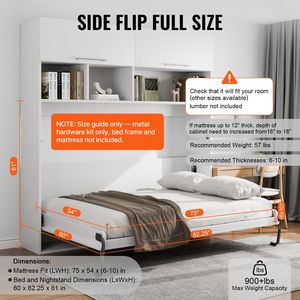 Kit de Cama Plegable de Lujo Tamaño Twin, Estructura de Cama Abatible con Palanca Neumática de Alta Resistencia y Herrajes Mecánicos, Soporte Plegable en C - Product Image 3