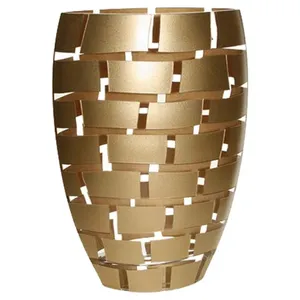 Premium Handmade Hammered Metal Flower <b>Vase</b> Elegant <b>Gold</b> Finish Decorative Centerpiece for Luxury Hotels Villas Resorts - Product Image 1