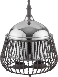 Chauffe-Plat Moderne en Acier Inoxydable à Fil Torsadé avec Support Cage Unique pour Buffets, Hôtels de Luxe et Événements de Restauration - Product Image 2