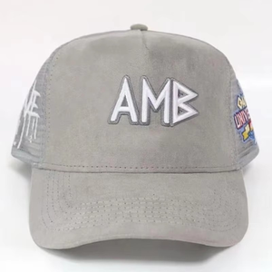 Casquette Trucker Personnalisée en Daim à 5 Panneaux avec Patch 3D en Relief, Faible MOQ, Fabrication OEM, Broderie de Haute Qualité - Product Image 4
