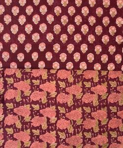 Tissu indien imprimé à la main motif floral, 100% coton, multicolore, pour la confection de robes et l'artisanat de couture, vente en gros - Product Image 2