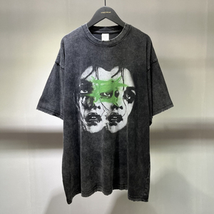 Fabricantes de Ropa al por Mayor, Camisetas de Manga Corta para Hombre con Lavado Ácido, Ropa con Estampado Gráfico Personalizado DTG para Hombre - Product Image 1