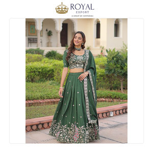 <b>Top</b> Quality Wedding Wear Indian Clothing Vichitra Silk Lehenga Choli with Zari Sequence Work Semi Stitch Lehenga Choli for Sale - Product Image 5