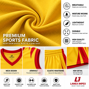 Ensemble d'uniformes de basketball de haute qualité pour hommes et garçons, maillot de basketball personnalisé pour équipe avec short assorti, vêtements de sport respirants - Product Image 5