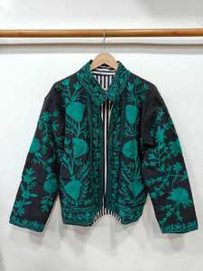 Chaqueta de algodón bordada Suzani del fabricante, ropa exterior étnica colorida, chaqueta étnica de algodón para fiestas, chaqueta bomber Suzani. - Product Image 5