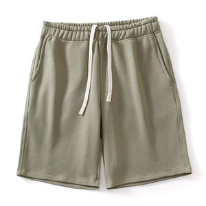 Shorts Bermuda en Coton Uni pour Homme avec Cordon de Serrage à la Taille, Style Décontracté avec Poches, Taille Mi-Haute, Tissu Tricoté Respirant - Product Image 3