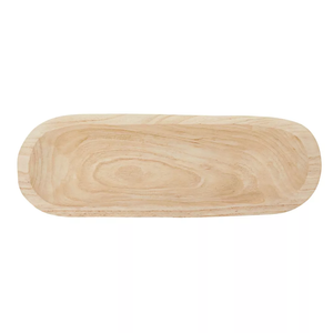 Cuencos de Madera de Paulownia Hechos a Mano para Decoración con Diseño Ovalado para Mesa o Entrada, 17 x 6 x 3 Pulgadas - Product Image 3