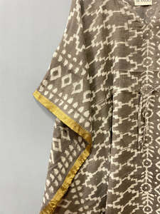 ชุดคลุมชายหาดผ้าฝ้ายแท้พิมพ์ลาย Bagru แบบอินเดีย ทำมือ ลายดอกไม้ฤดูร้อน สวมใส่สบาย ยาวคลุมเข่า - Product Image 5