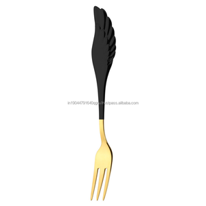Juego de vajilla de metal inoxidable personalizado al por mayor, cuchara con forma de ala, tenedor con cuchara colorida para café y té para fiestas de bodas - Product Image 5