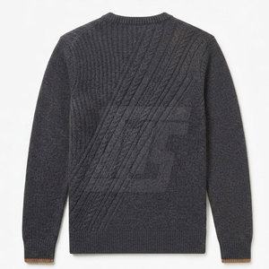 Pull-over en tricot léger pour homme, tissu doux et chaud, vêtements décontractés d'hiver, poignets côtelés et col rond - Product Image 2