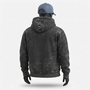 Sweat-shirts à capuche délavés pour hommes, best-sellers, style streetwear oversize tendance avec personnalisation de marque, fabrication directe usine - Product Image 4