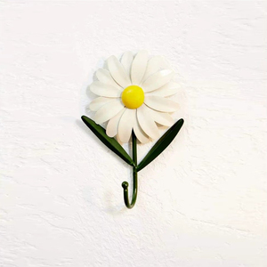 Crochet mural en métal en forme de marguerite blanche, porte-manteau décoratif en forme de tournesol, crochet simple pour entrée, cuisine, salle de bain, décoration intérieure - Product Image 3