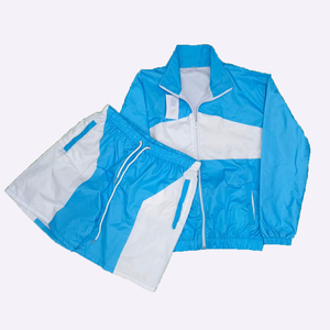 Custom polyester Men's Windbreaker Tracksuits Set Zip-up Hoodie and Shorts Plain Summer <b>Wind</b> <b>Breaker</b> Short & T-shirt Set - Product Image 6