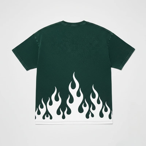 Men Oversized T <b>Shirt</b> <b>Flame</b> Print Graphic Tee Streetwear Acid Wash Loose Fit Casual Cotton T <b>Shirt</b> Summer Fashion - Product Image 3