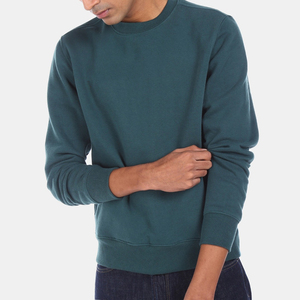 Sudadera de Cuello Redondo para Hombre, Color Sólido, Manga Larga, 100% Algodón, Informal, para Otoño, Corte Regular, Peso Medio, Transpirable - Product Image 6