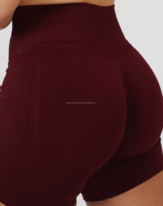 Premium Quality Women's Seamless Yoga Set With U Neck Adjustable <b>Strap</b> & Skinny Shorts Breathable Low Prices - Product Image 5