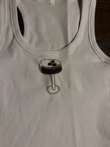 Custom Ladies Ribbed Cotton Top Bead Embellished Embroidered Sleeveless High Quality Lightweight <b>Skin</b>-friendly Comfortable Fit - Product Image 6