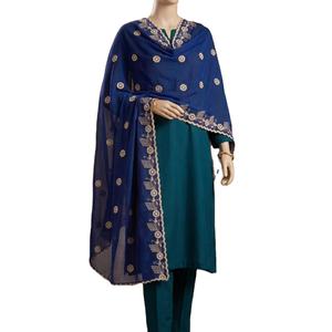 Voile en Coton Premium Respirant pour Hijab, Châle Brodé de Strass Floraux, pour Femmes Africaines Sénégalaises, Usage Quotidien - Product Image 1