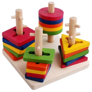 Juego de Anillos Apilables de Bambú y Madera para el Hogar y la Escuela, Juguete de Madera para Niños - Product Image 4