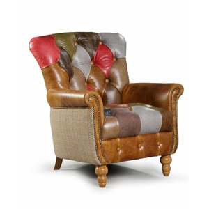 Sofá moderno de lujo Chesterfield Loveseat de cuero genuino de alta calidad con la tela Buff más nueva para muebles de sala de estar - Product Image 5