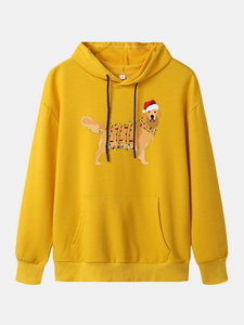 Nueva Sudadera con Capucha Navideña para Hombre, Sudadera Blanca de Algodón con Estampado de Dibujos Animados en la Parte Delantera, Sudadera con Capucha de Moda para Invierno - Product Image 6