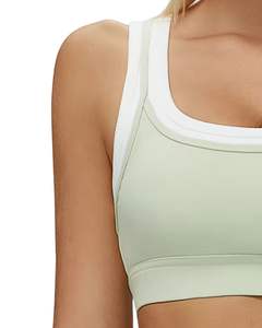 Ensemble de sport pour femme : soutien-gorge sans coutures et short taille haute, vert sauge, doux, extensible, respirant, vêtements de sport, ensemble de fitness - Product Image 2