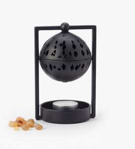 Matte Black Iron Incense Holder Hanging Sphere Censer Tealight <b>Candle</b> Tray Frame Aroma Gift - Product Image 5