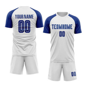 Uniforme de Fútbol Personalizado Blanco Royal Sublimado, Transpirable, de Manga Corta, Lavable a Máquina, Importado - Product Image 1