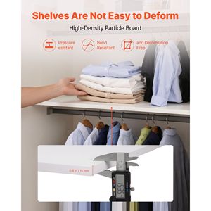 Scaffali in Melamina Versatili a 2 Pezzi, Divisori per Armadi in Legno Tagliabili su Misura per Sistemi di Guardaroba, Ricambio per Armadi - Product Image 2