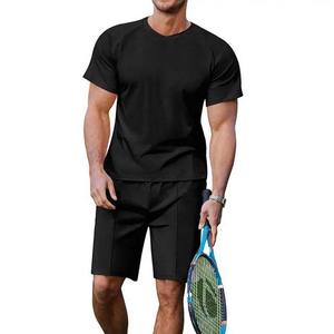 Conjunto de camiseta de verano para hombre, conjunto deportivo de 2 piezas, ropa deportiva para fitness, camisetas de manga corta y pantalones cortos con estampado de marca personalizada - Product Image 3