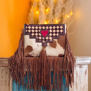 Bolso de Mano Venus Leathers para Mujer, Diseño de Letras con Cierre, Cuero Genuino, Ligero, Poliéster, Portátil, Lujoso e Impermeable, para Verano y Otoño - Product Image 1