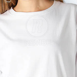 T-shirt pour femme le plus vendu, col rond, coupe ample, manches courtes, impression de logo personnalisé - Product Image 6