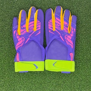Gants de frappe de baseball professionnels à adhérence supérieure, couleur violette, paume en silicone, dos respirant en spandex, vente en gros USA Europe, tendance - Product Image 3