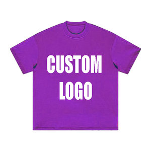 เสื้อยืดผู้ชายโอเวอร์ไซส์ฟอกสีลายกรดสไตล์วินเทจผ้าคอตตอนสี100% - Product Image 4