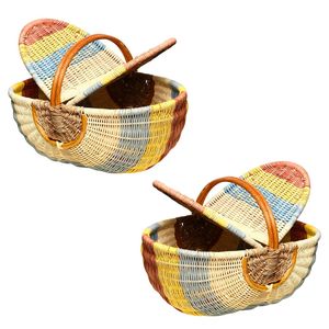 Customizable Natural RATTAN HARVEST <b>BASKET</b> PICNIC <b>BASKET</b> <b>with</b> <b>Handle</b> Eco-Friendly Shopping <b>Basket</b> - Product Image 1