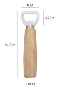 ที่เปิดขวดด้ามไม้ธรรมชาติ สแตนเลส สำหรับเปิดฝาขวดเบียร์และโซดา - Product Image 6