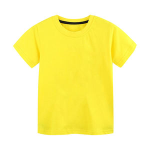 T-shirts à manches courtes pour enfants, impression de logo personnalisée, 100% coton, tissu épais, uni, pour bébés filles et garçons - Product Image 1