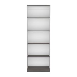 Libreria a 4 ripiani per ufficio domestico, grigio opaco/bianco, con spazio di archiviazione a più livelli - Product Image 4
