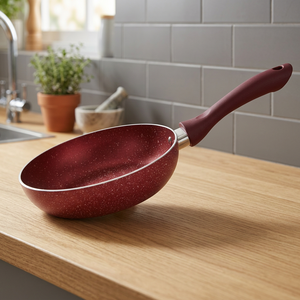 Poêle à frire antiadhésive Chef Granito Series Premium en aluminium à 3 couches avec revêtement marbré 22 cm - Marron - Product Image 6
