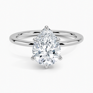Bague BOJ 042 en argent 925, coupe poire, ajustement parfait Audrey, solitaire 2 carats, couleur D, moissanite VVS1 certifiée GRA, prix bas, vente de bagues - Product Image 1