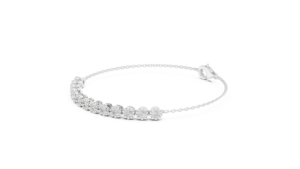 10k White Gold Round Cut Lab Grown Diamond <b>Adjustable</b> Rhodium Plated Unisex Luxury Tennis Style <b>Bracelet</b> Royal Halo Wear - Product Image 2