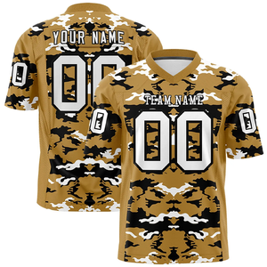 เสื้อฟุตบอลอเมริกันพิมพ์ลายตามสั่ง คอวี แขนสั้น ระบายเหงื่อได้ดี ผลิตจากโพลีเอสเตอร์/ไนลอน ชื่อทีม 00 สีเหลือง - Product Image 5