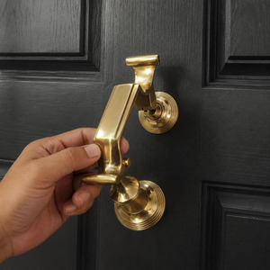 Poignée de porte moderne géométrique en laiton massif SHUBHAM, poignée de tirage vintage faite à la main pour porte d'entrée extérieure, usage domestique - Product Image 3