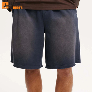 Pantalones Cortos Deportivos Personalizados de Moda Urbana, de Lona Sólida, con Estampado de Algodón, Bordado y Cuentas, para Hombre, Unisex, con Efecto Desgastado por el Sol - Product Image 3