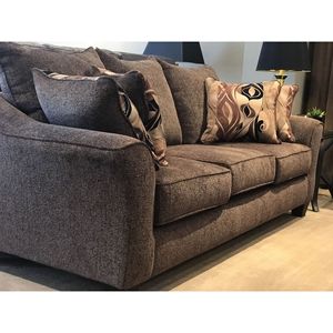 Divano Camero Cafe con Schienale Imbottito in Tessuto per Soggiorno - Product Image 4