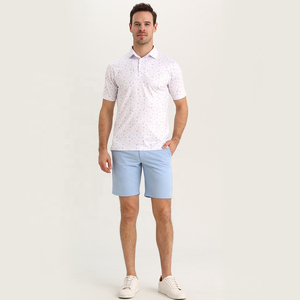 Camisetas de Golf para Hombre de Lujo, de Alto Rendimiento, Antiarrugas, de Secado Rápido, de Algodón Tejido con Estampado Sublimado y Logotipo Personalizado - Product Image 4