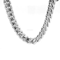 Collier chaîne maille cubaine Miami en argent sterling 22 pouces avec moissanite ronde taille brillant de 0,52 carats, 8 mm, pour homme, style hip-hop, idéal pour les soirées